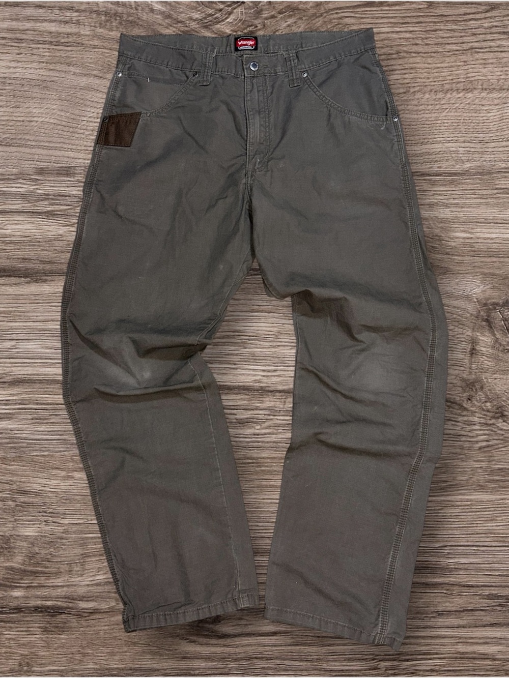 Wrangler Men's Dark Olive Cargo Work Pants